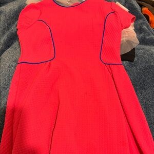 My Michelle Hot Pink Dress with Blue Trim